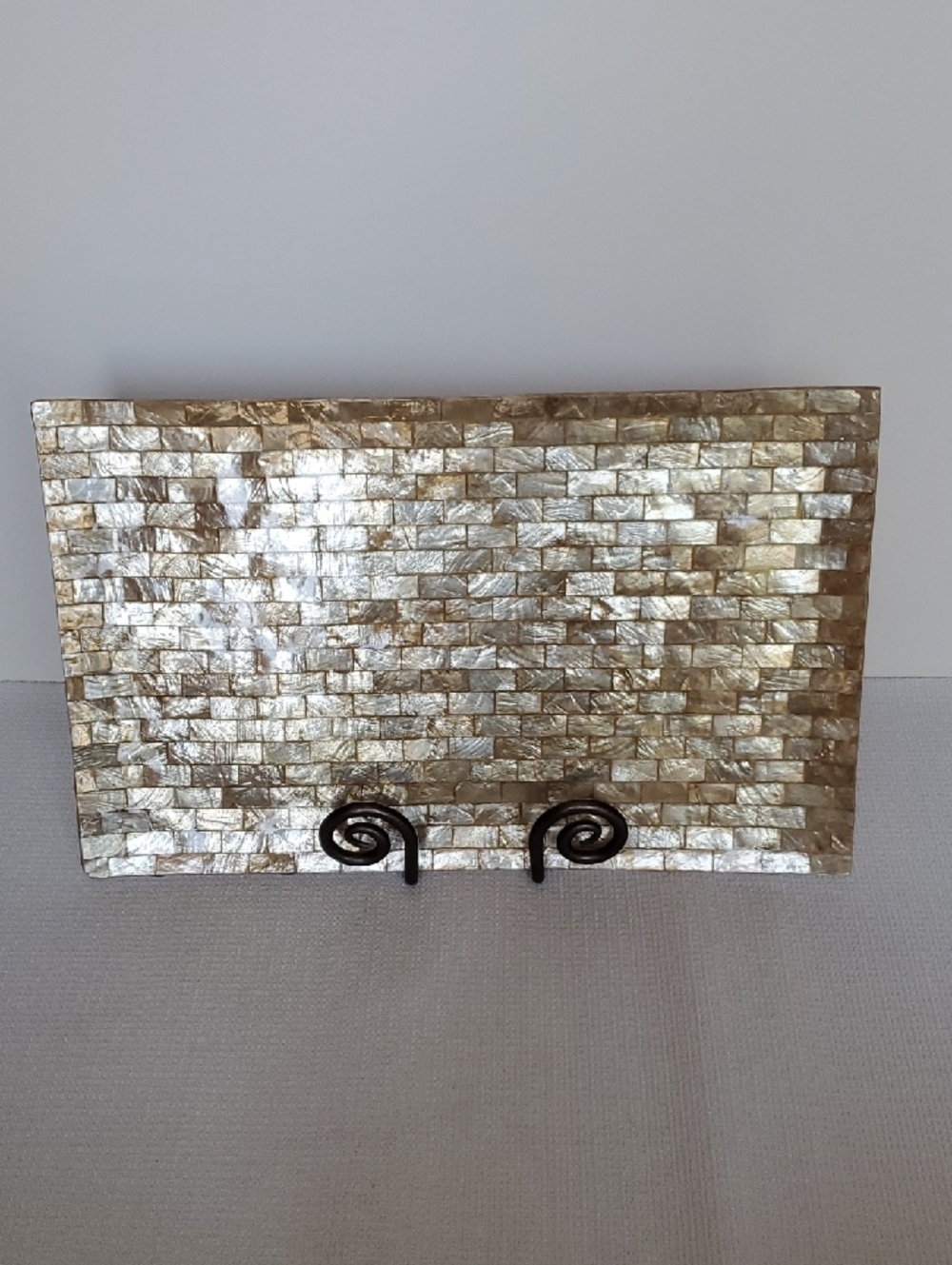 Capiz Shell Golden Mosaic Tile Tray